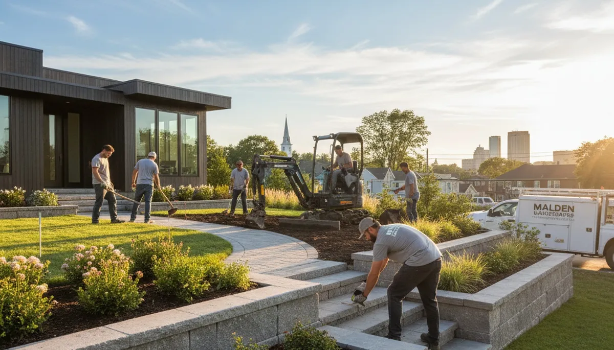 Cambridge, MA landscaping design team creating a custom outdoor living space